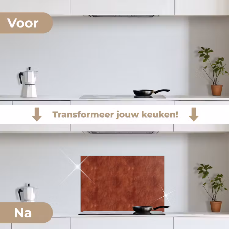 Spatscherm keuken - Stucwerk - Textuur - Terracotta — 7