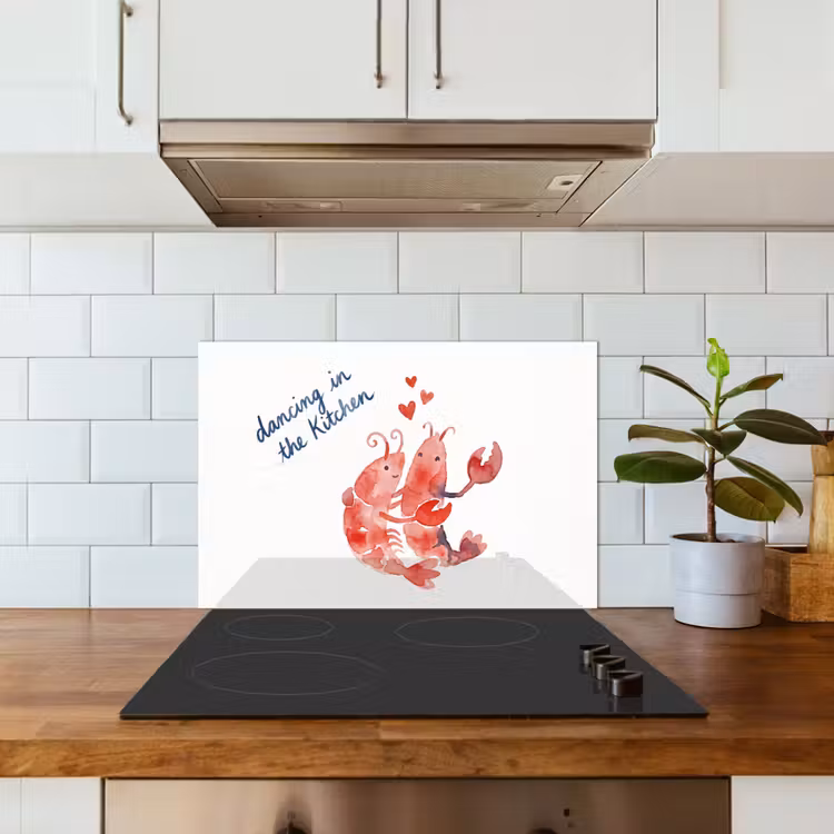Spatscherm keuken - Dier - Dans - Liefde - Waterverf - Rood — 3