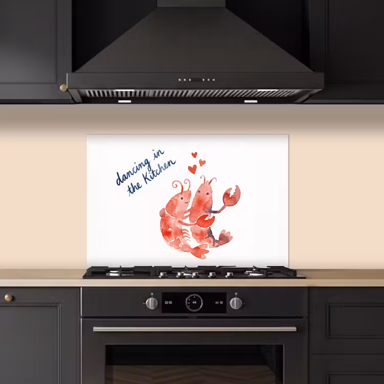 Spatscherm keuken - Dier - Dans - Liefde - Waterverf - Rood — 5