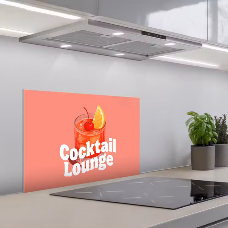 Spatscherm keuken - Cocktail Lounge - Glas - Koraal — 1