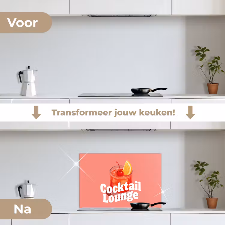 Spatscherm keuken - Cocktail Lounge - Glas - Koraal — 7