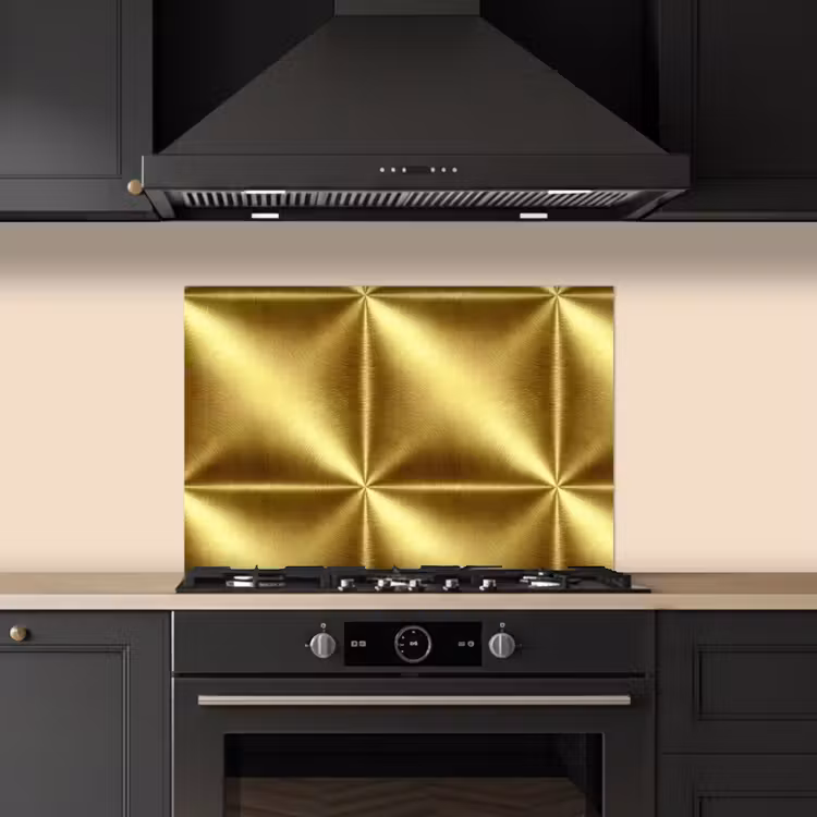 Spatscherm keuken - Textuur - Geborsteld Goud - Industrieel - Metallic — 5