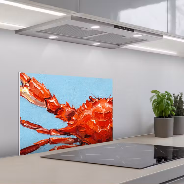 Spatscherm keuken - Krab - Zee - Dieren - Abstract - Rood — 1
