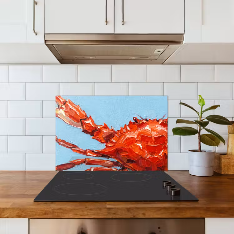 Spatscherm keuken - Krab - Zee - Dieren - Abstract - Rood — 3