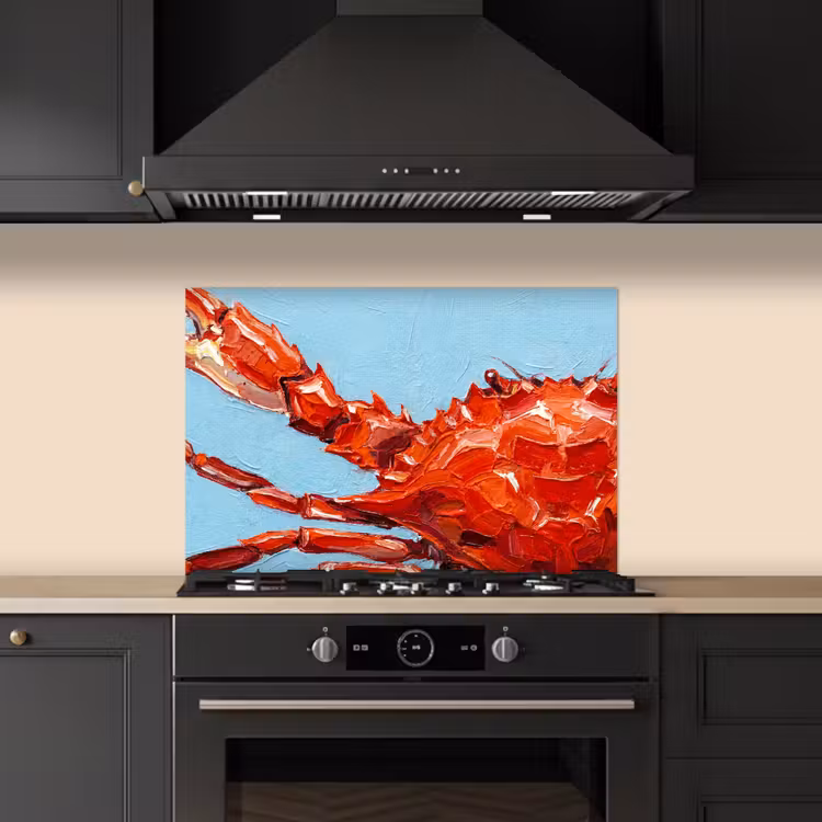 Spatscherm keuken - Krab - Zee - Dieren - Abstract - Rood — 5