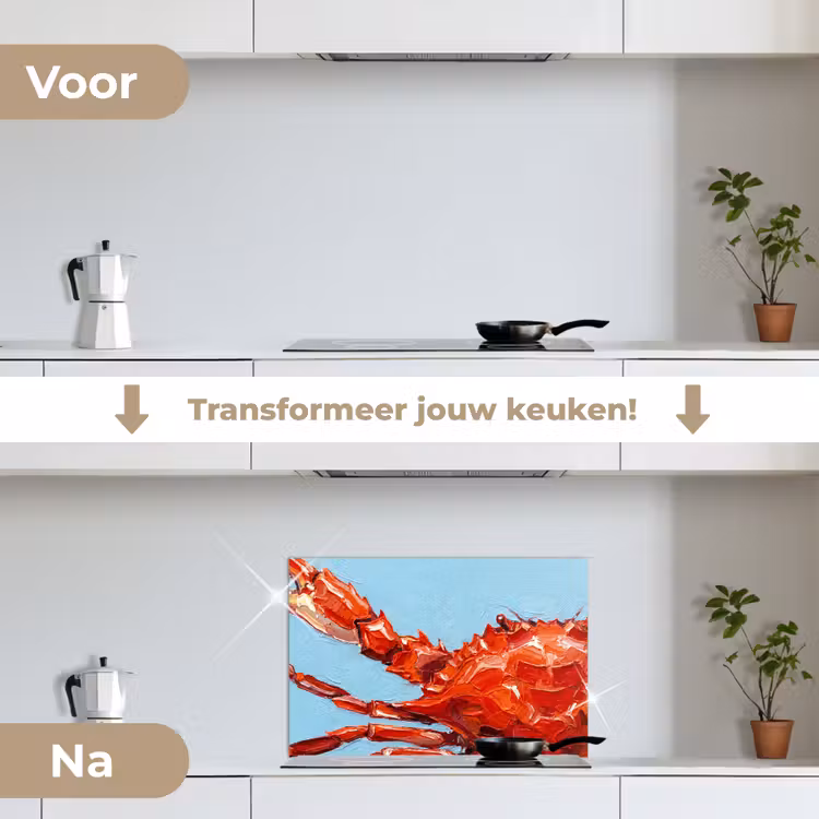 Spatscherm keuken - Krab - Zee - Dieren - Abstract - Rood — 7