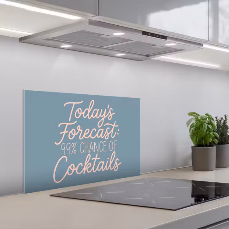 Spatscherm keuken - Today's Forecast - Cocktails - Blauw — 1
