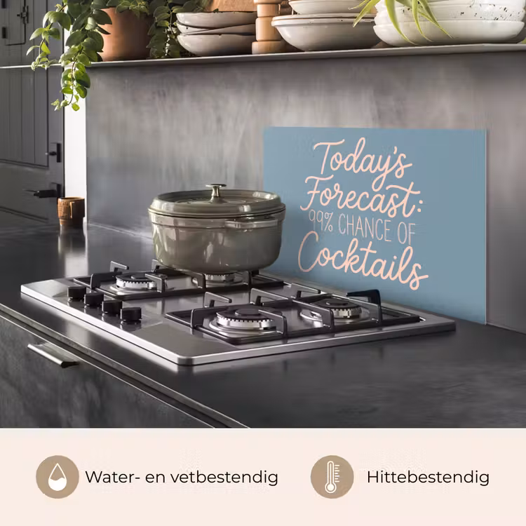 Spatscherm keuken - Today's Forecast - Cocktails - Blauw — 2