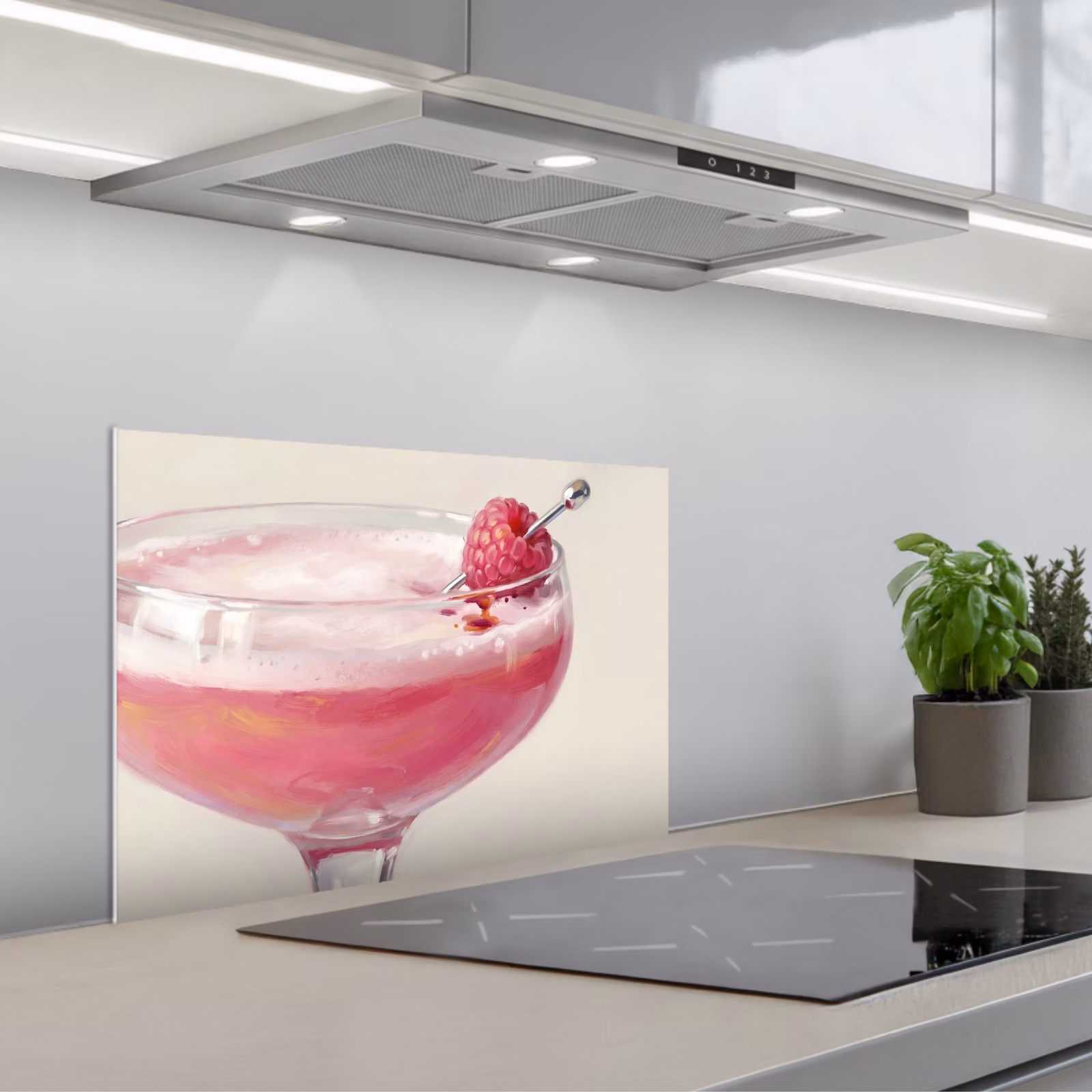 Spatscherm keuken - Cocktail - Framboos - Drank - Modern - Roze — 1