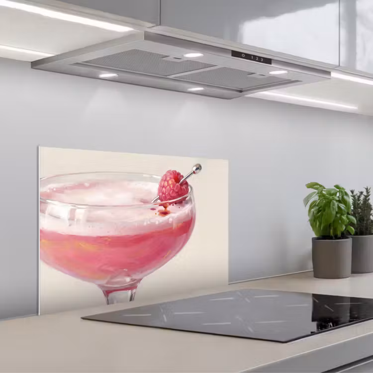 Spatscherm keuken - Cocktail - Framboos - Drank - Modern - Roze — 1