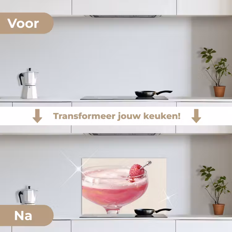 Spatscherm keuken - Cocktail - Framboos - Drank - Modern - Roze — 7