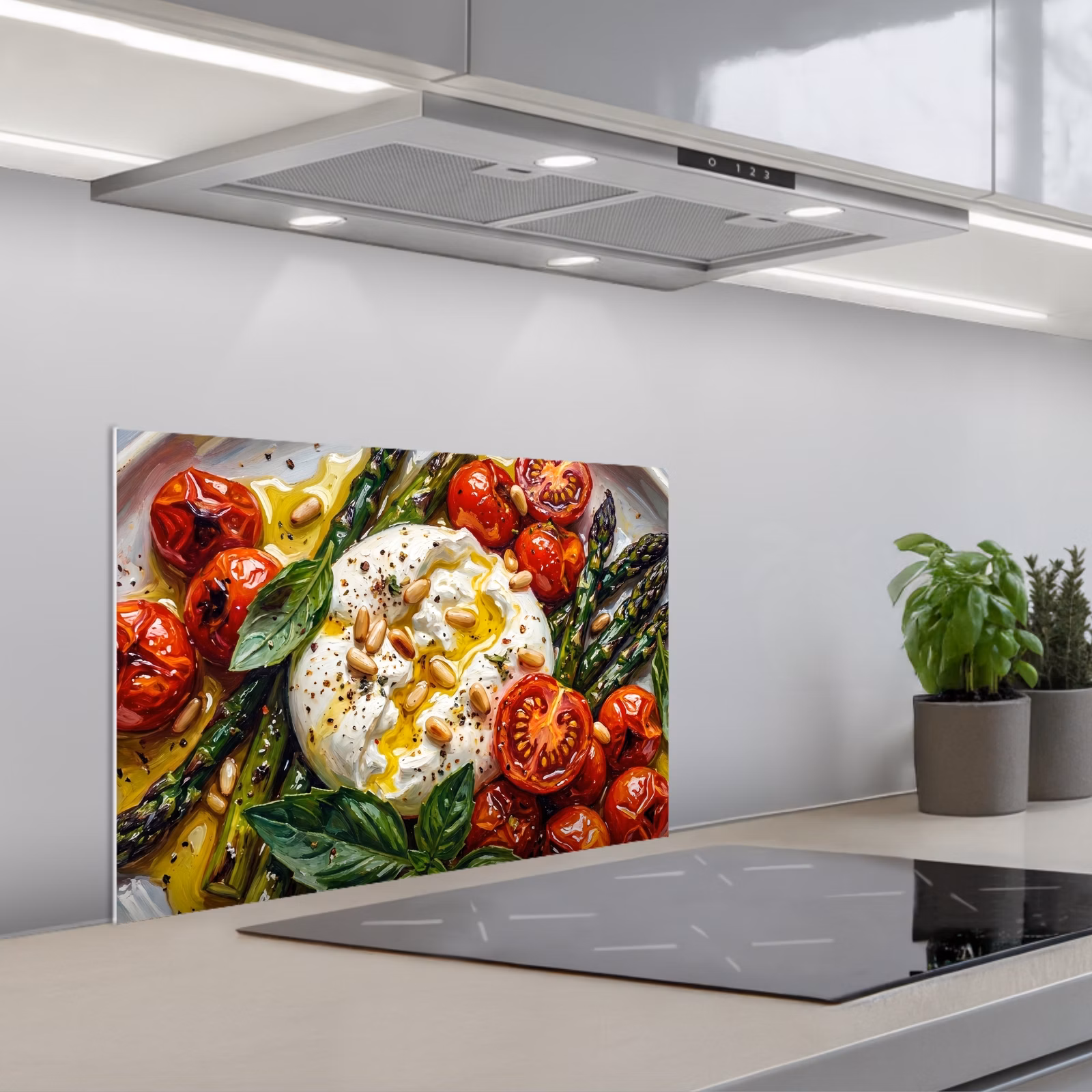 Spatscherm keuken - Eten - Groenten - Kaas - Modern - Vers — 1