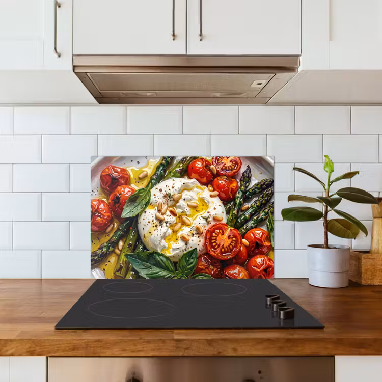Spatscherm keuken - Eten - Groenten - Kaas - Modern - Vers — 3