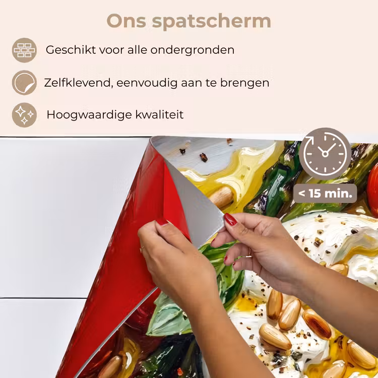 Spatscherm keuken - Eten - Groenten - Kaas - Modern - Vers — 4