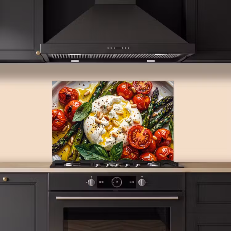 Spatscherm keuken - Eten - Groenten - Kaas - Modern - Vers — 5
