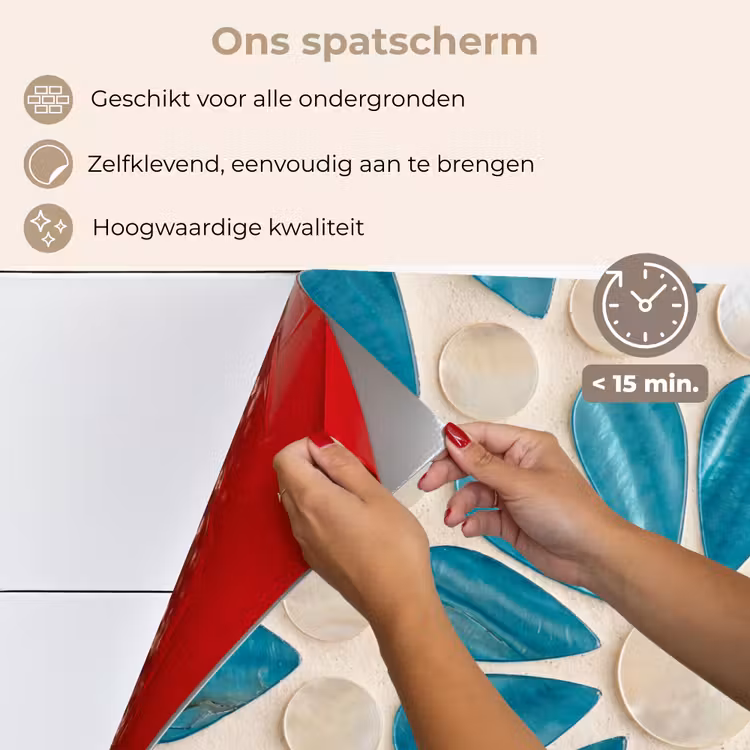 Spatscherm keuken - Patroon - Mozaïek - Schelpen - Abstract - Turquoise — 4