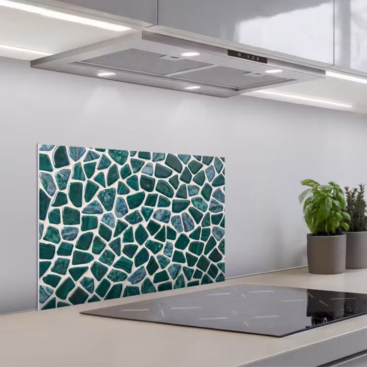 Spatscherm keuken - Textuur - Steen - Groen - Abstract - Patroon — 1