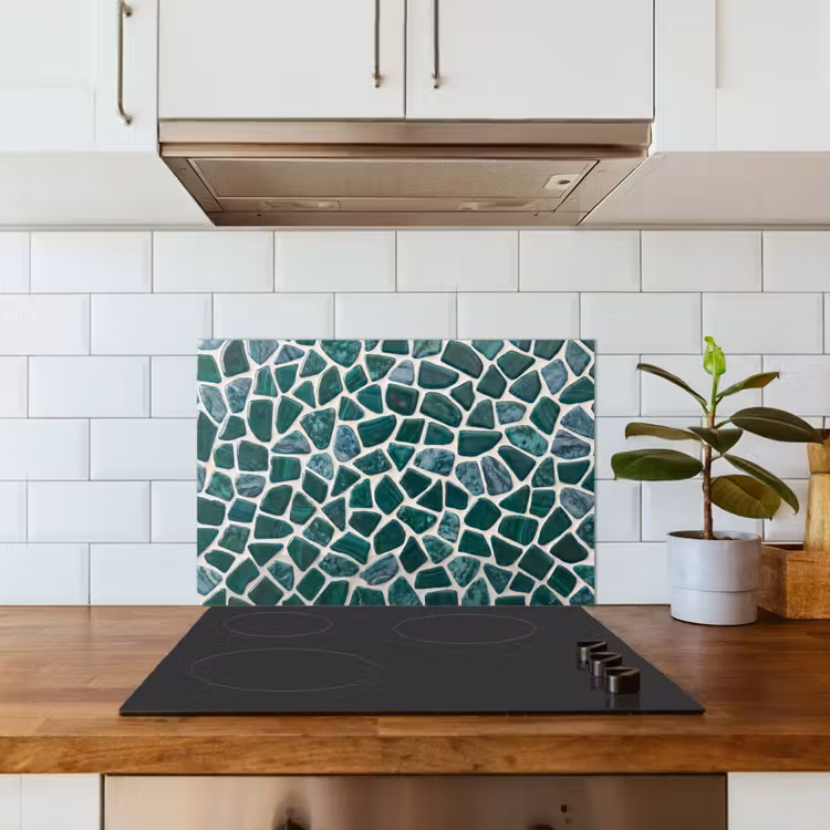 Spatscherm keuken - Textuur - Steen - Groen - Abstract - Patroon — 3