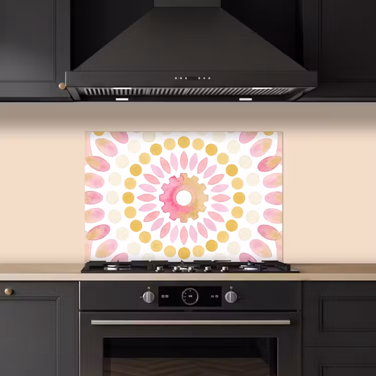 Spatscherm keuken - Abstract - Mandala - Kunst - Modern - Roze — 5
