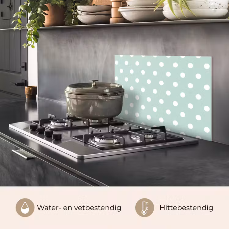 Spatscherm keuken - Klassiek - Polka - Groen — 2