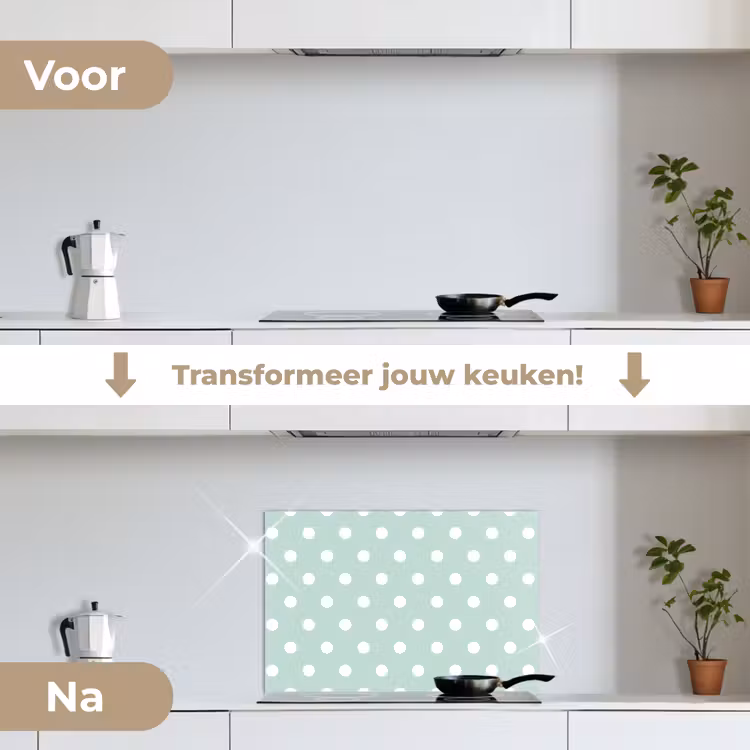 Spatscherm keuken - Klassiek - Polka - Groen — 7