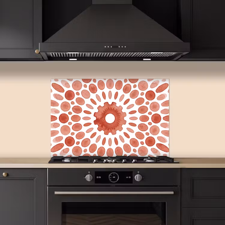 Spatscherm keuken - Patroon - Cirkels - Abstract - Modern - Rood — 5