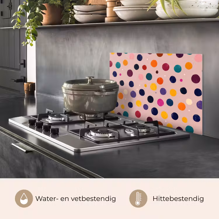 Spatscherm keuken - Cirkels - Patroon - Kleurrijk — 2