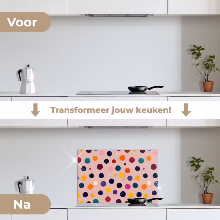 Spatscherm keuken - Cirkels - Patroon - Kleurrijk — 7