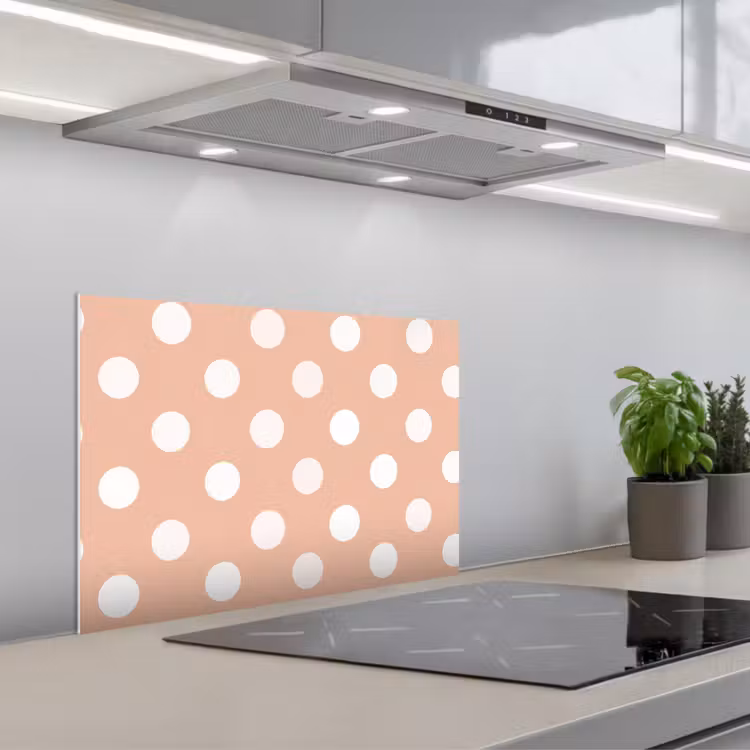 Spatscherm keuken - Klassiek - Polka - Perzik — 1