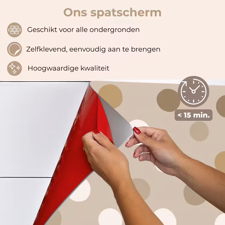 Spatscherm keuken - Polka - Dots - Beige — 4