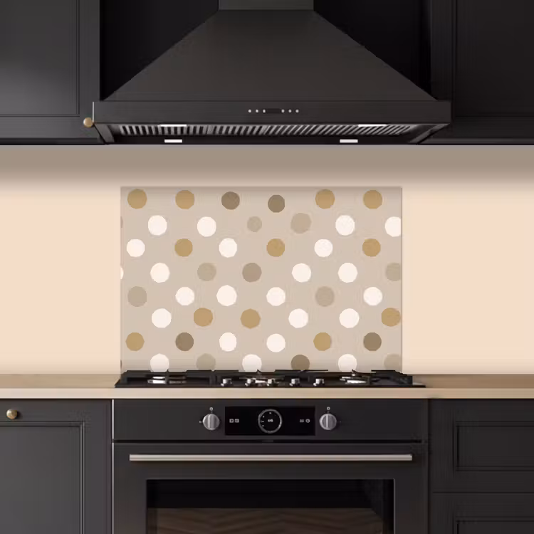 Spatscherm keuken - Polka - Dots - Beige — 5