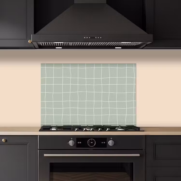 Spatscherm keuken - Ruitpatroon - Golvend - Groen — 5