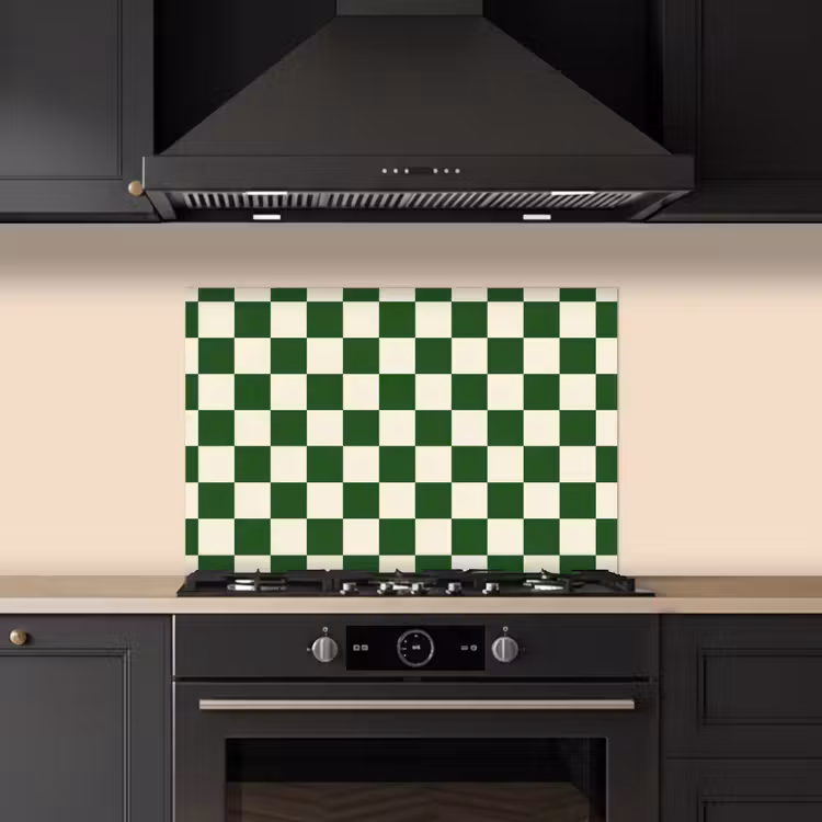 Spatscherm keuken - Schaakbord - Patroon - Groen — 5