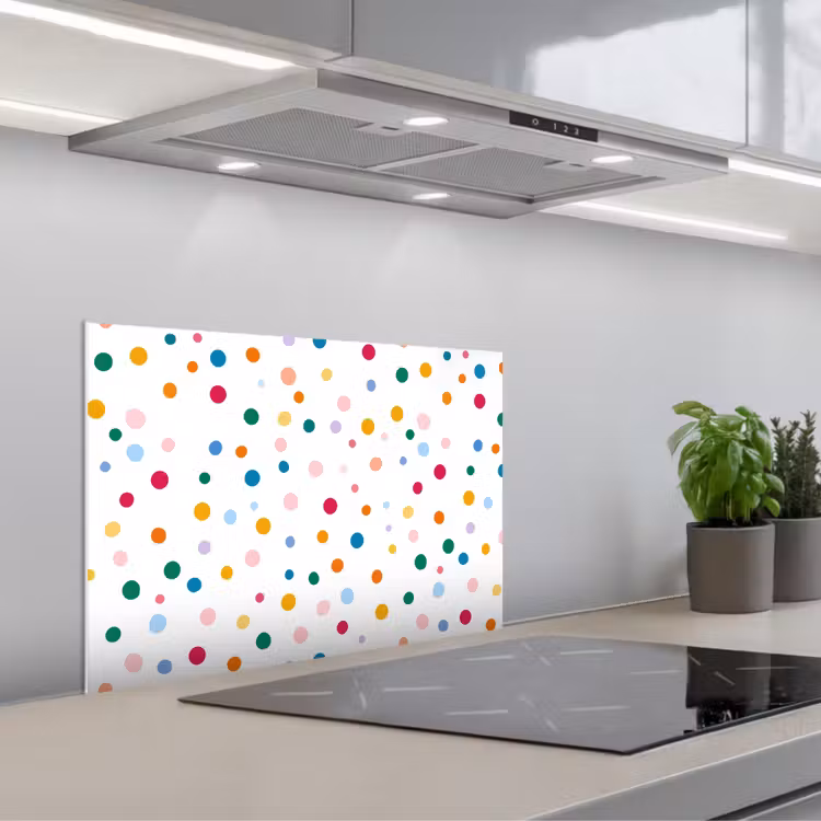 Spatscherm keuken - Stippen - Speels - Kleurrijk — 1