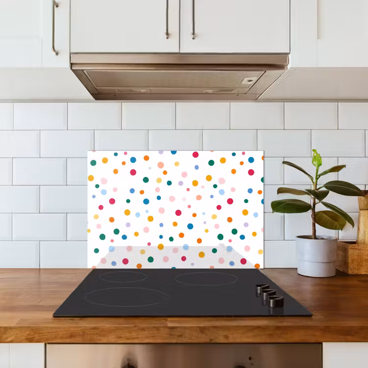 Spatscherm keuken - Stippen - Speels - Kleurrijk — 3
