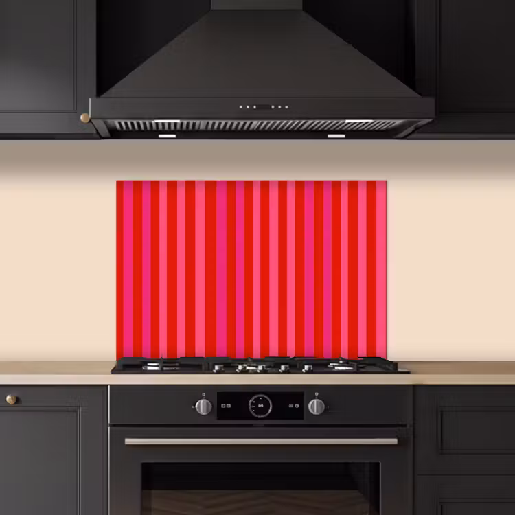 Spatscherm keuken - Verticaal - Strepen - Roze — 5