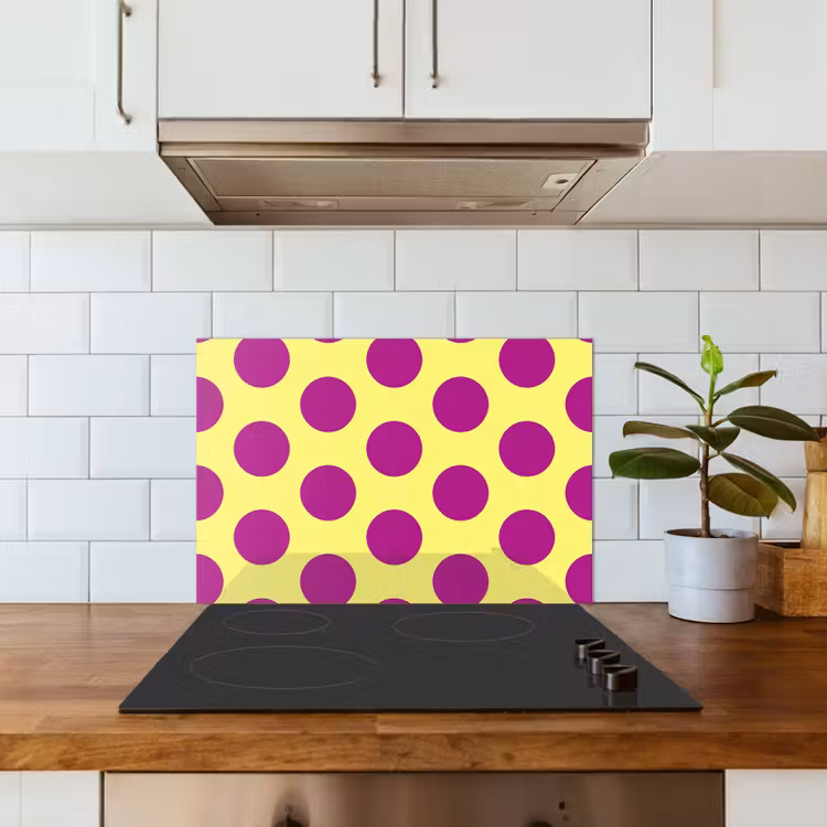 Spatscherm keuken - Dots - Klassiek - Geel — 3