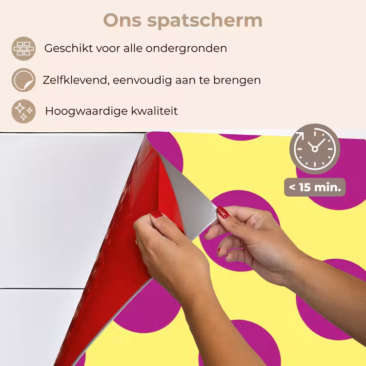 Spatscherm keuken - Dots - Klassiek - Geel — 4