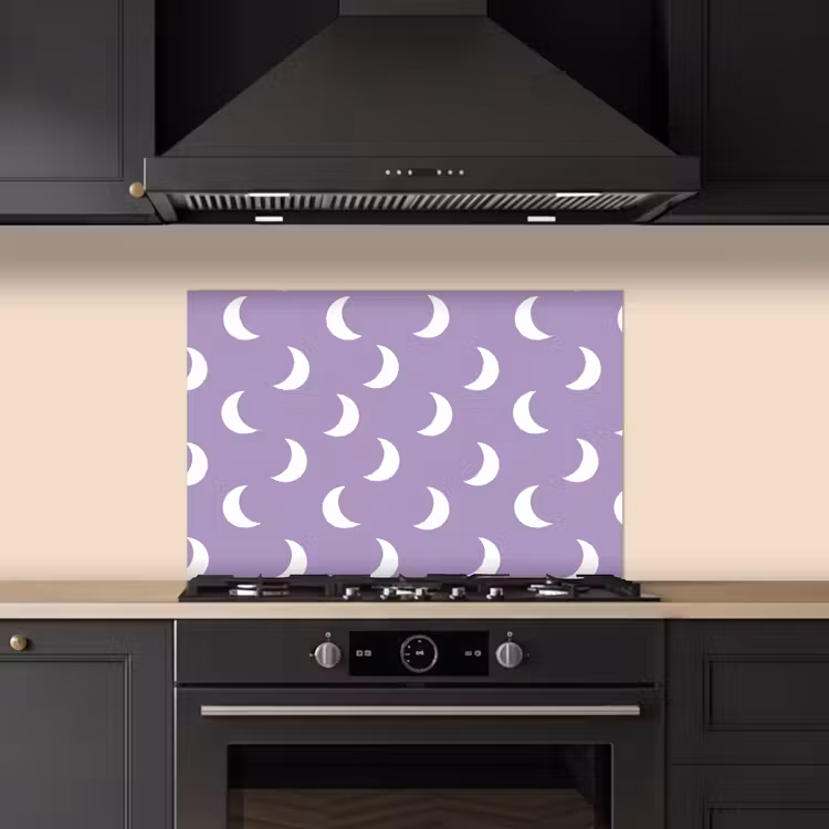 Spatscherm keuken - Manen - Patroon - Paars — 5