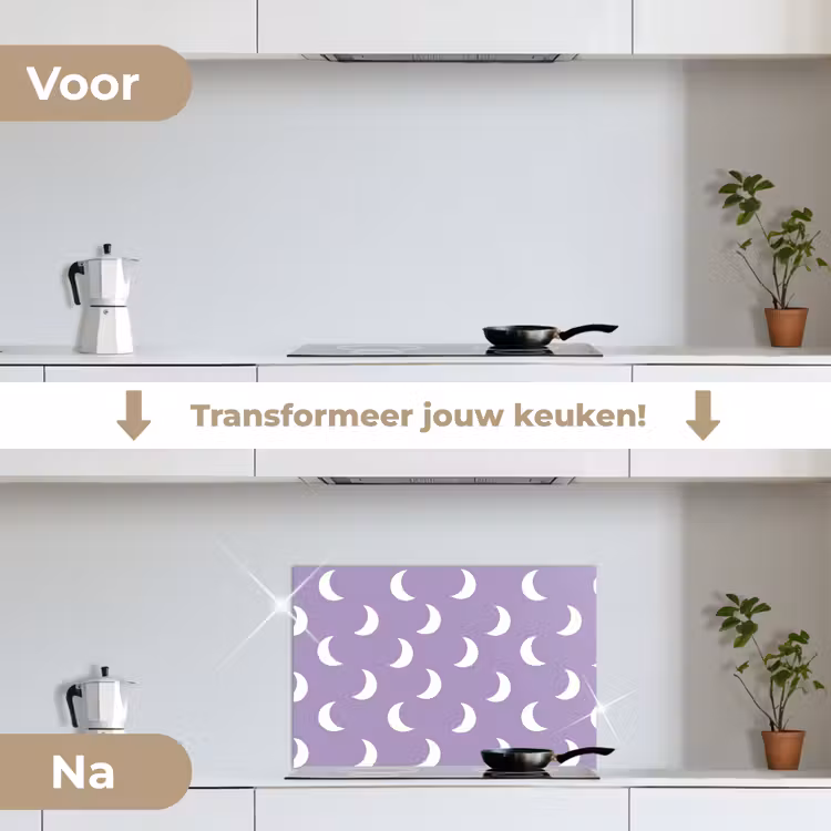 Spatscherm keuken - Manen - Patroon - Paars — 7