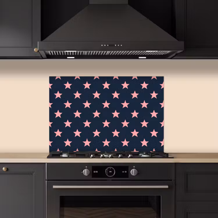 Spatscherm keuken - Patroon - Sterren - Roze — 5