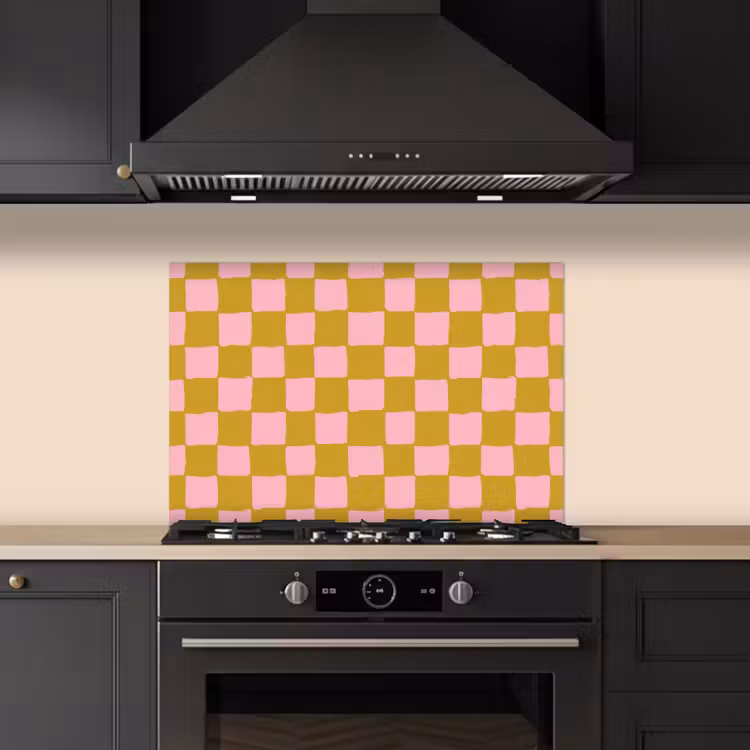 Spatscherm keuken - Patroon - Vierkant - Roze — 5