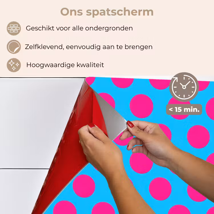 Spatscherm keuken - Stippen - Klassiek - Roze — 4