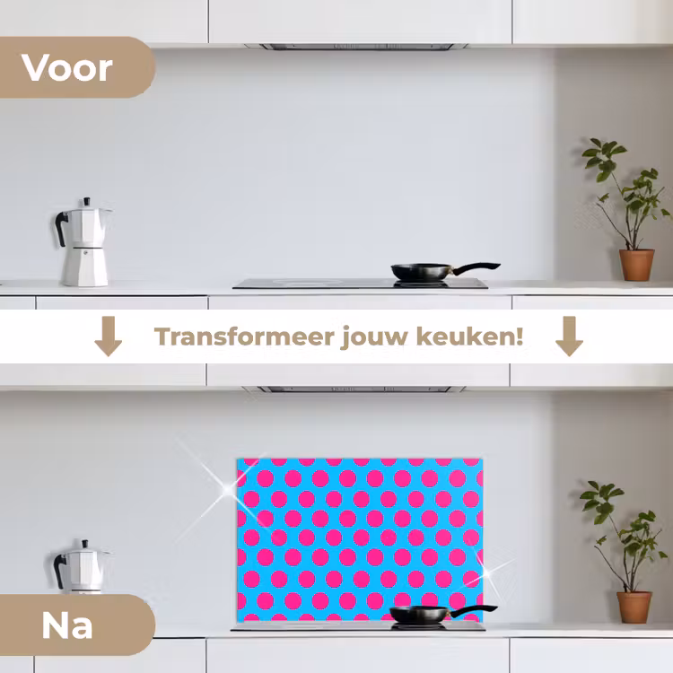 Spatscherm keuken - Stippen - Klassiek - Roze — 7