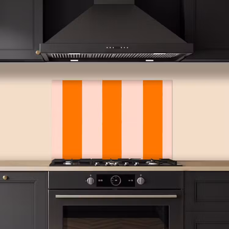 Spatscherm keuken - Strepen - Modern - Oranje — 5