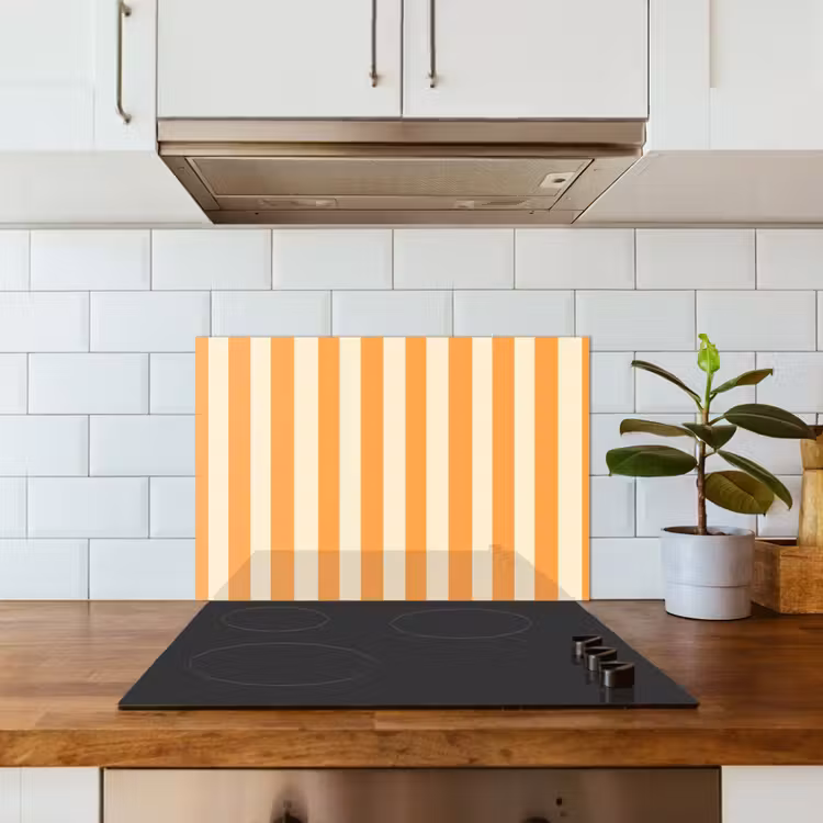 Spatscherm keuken - Strepen - Patroon - Oranje — 3