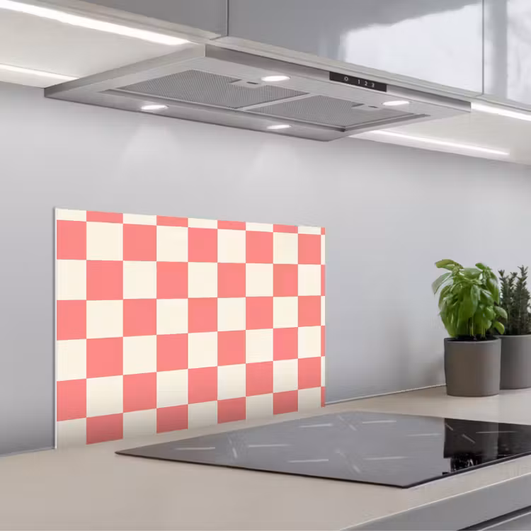 Spatscherm keuken - Traditioneel - Patroon - Roze — 1