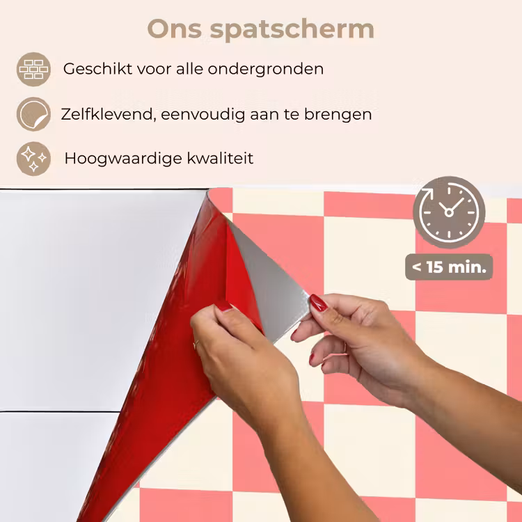 Spatscherm keuken - Traditioneel - Patroon - Roze — 4