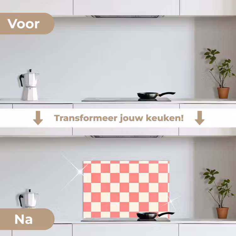 Spatscherm keuken - Traditioneel - Patroon - Roze — 7