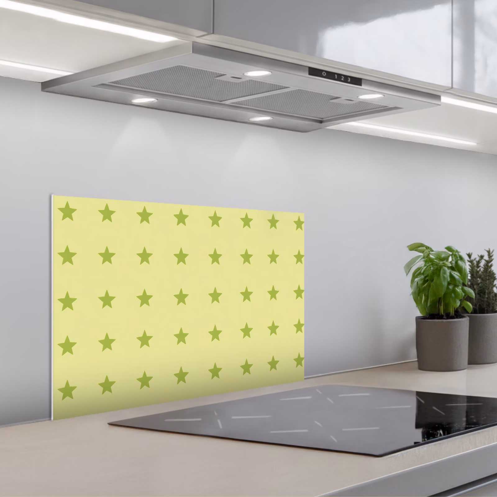 Spatscherm keuken - Sterren - Patroon - Groen — 1